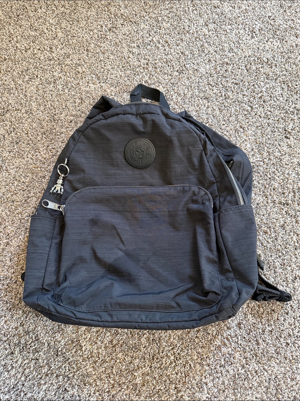 Kipling Black Nylon Laptop Backpack with Front Pocket